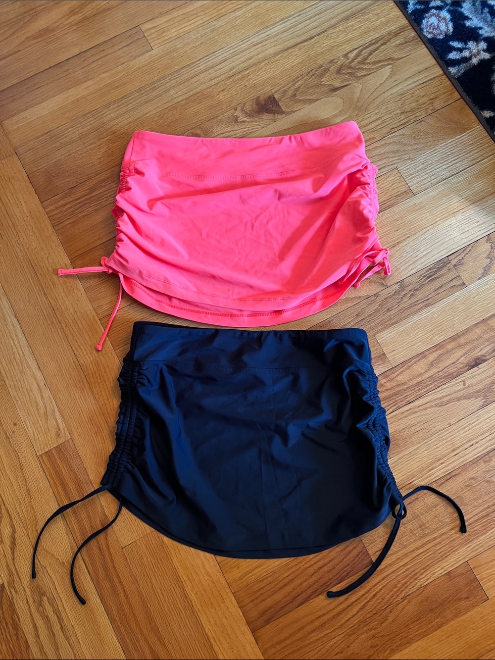 Balance Collection Women's Swim side tie Coverups in Coral Pink and Black size L
